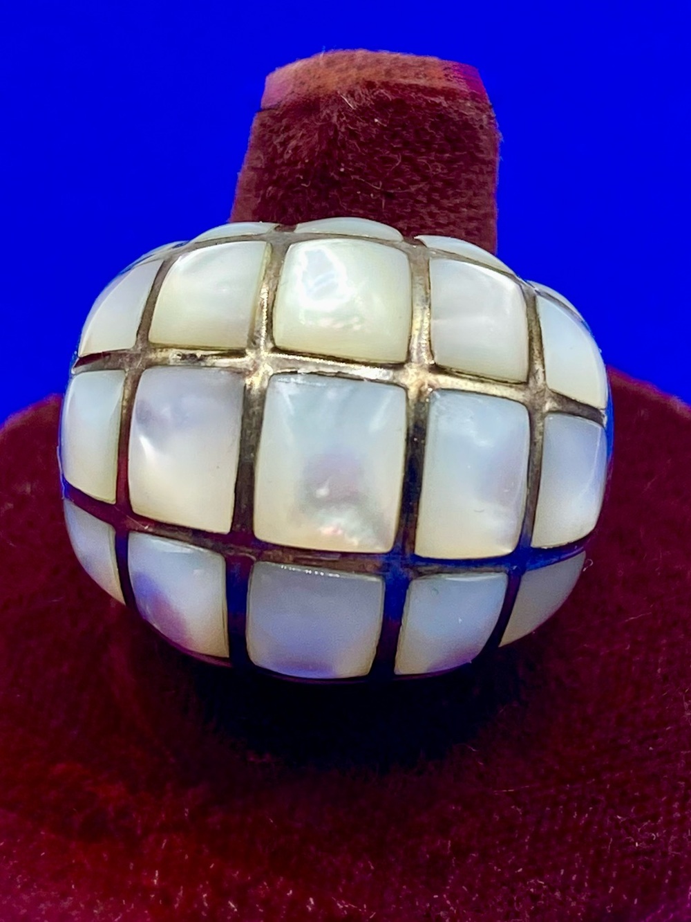 Sterling Silver Mother of Pearl Dome Ring